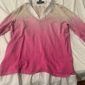 INC International Concepts Pink Ombre V-Neck Top
